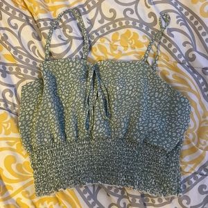 Green cheetah crop top